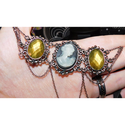 Vintage Victorian Gothic Cameo Choker Necklace