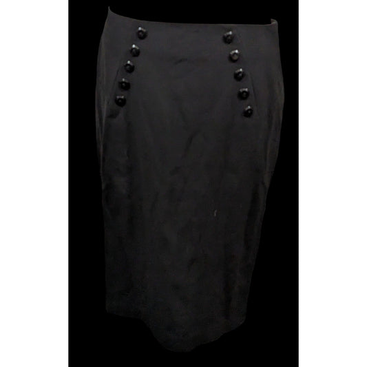 Corporate Goth Sailor Button Ruffle Pencil Skirt by BWear