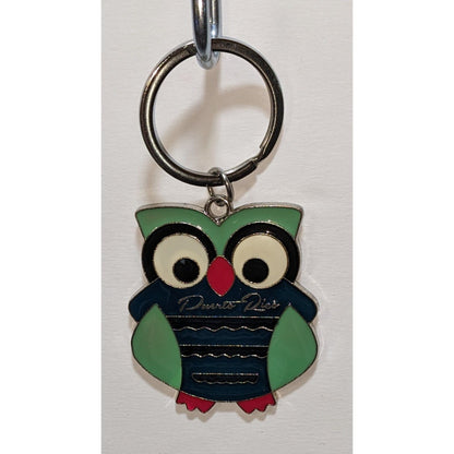 Owl-Shaped Puerto Rico Souvenir Keychain Enamel & Metal
