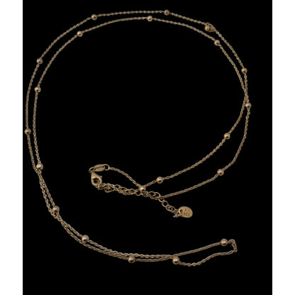 Sterling Silver Beaded Chain Necklace 32" With 3" Extender AV 925 Lobster Clasp Elegant Jewelry