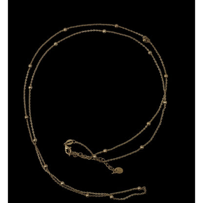 Sterling Silver Beaded Chain Necklace 32" With 3" Extender AV 925 Lobster Clasp Elegant Jewelry