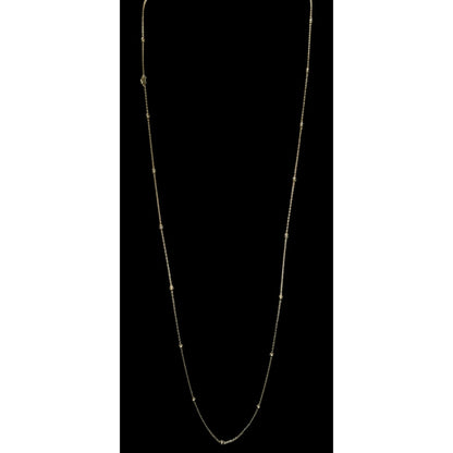 Sterling Silver Beaded Chain Necklace 32" With 3" Extender AV 925 Lobster Clasp Elegant Jewelry