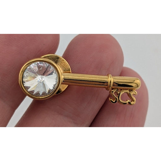 Swarovski Crystal Society Employee/Dealer Monogram Key Lapel Pin