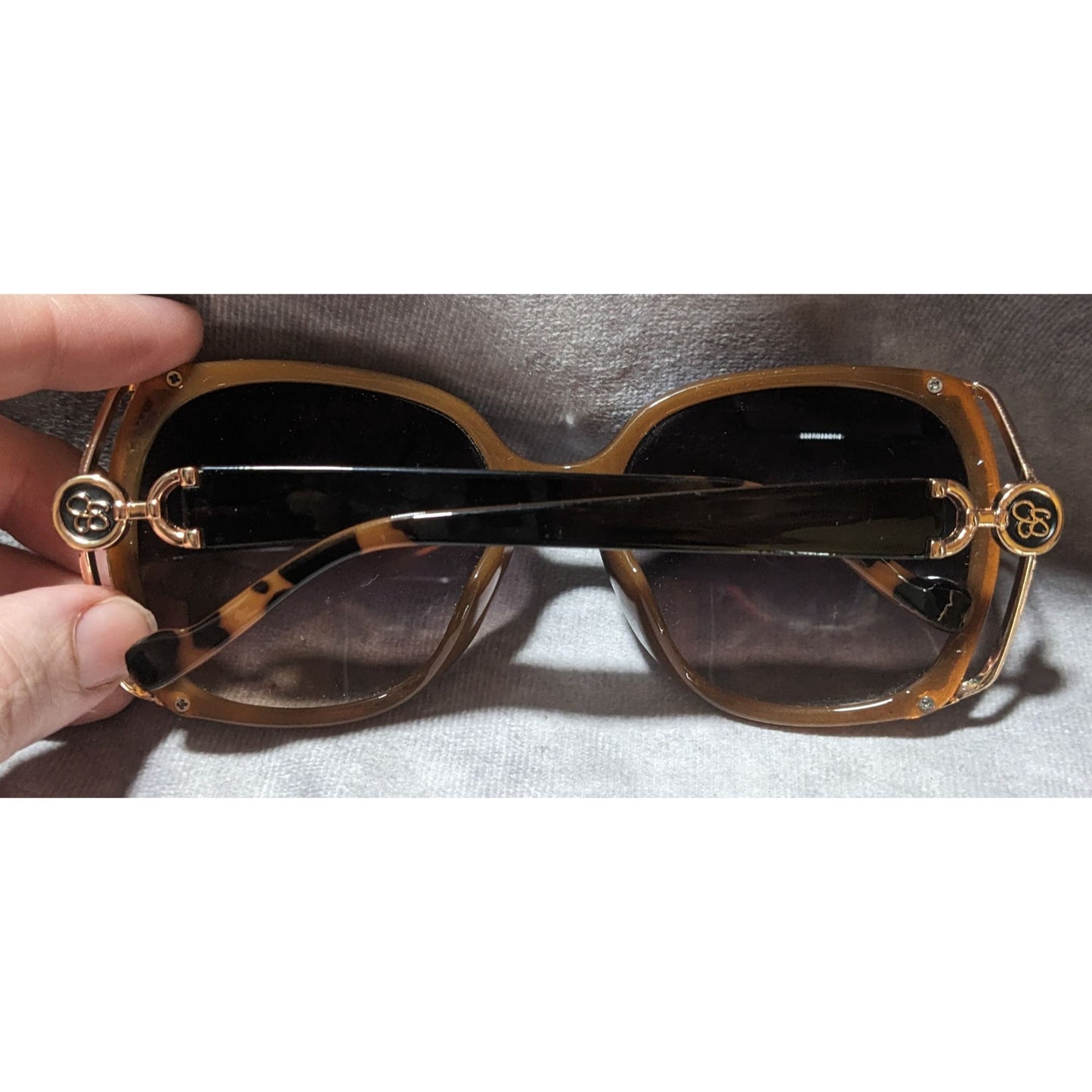 Jessica Simpson Black And Brown Oversized Tortoise Sunglasses