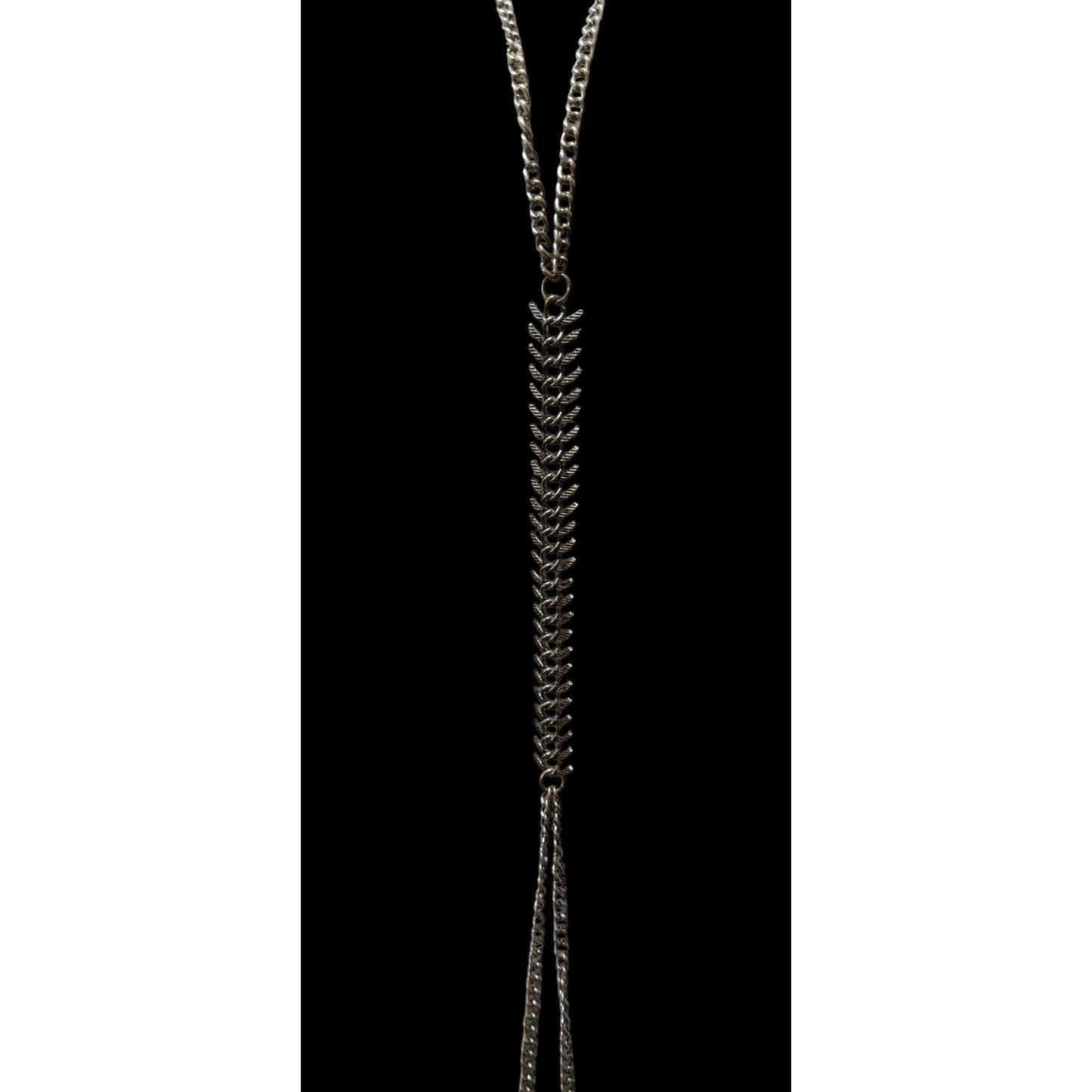 Silver Tone Fishbone Accented Body Chain