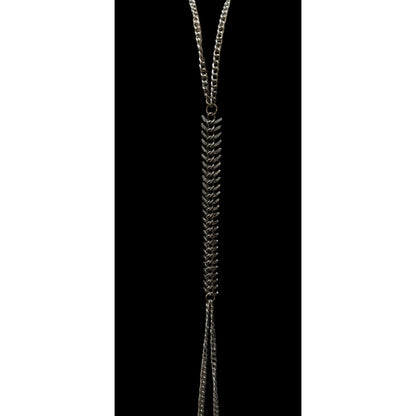 Silver Tone Fishbone Accented Body Chain