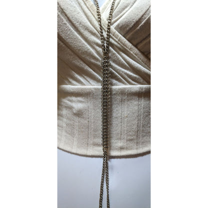 Silver Tone Fishbone Accented Body Chain