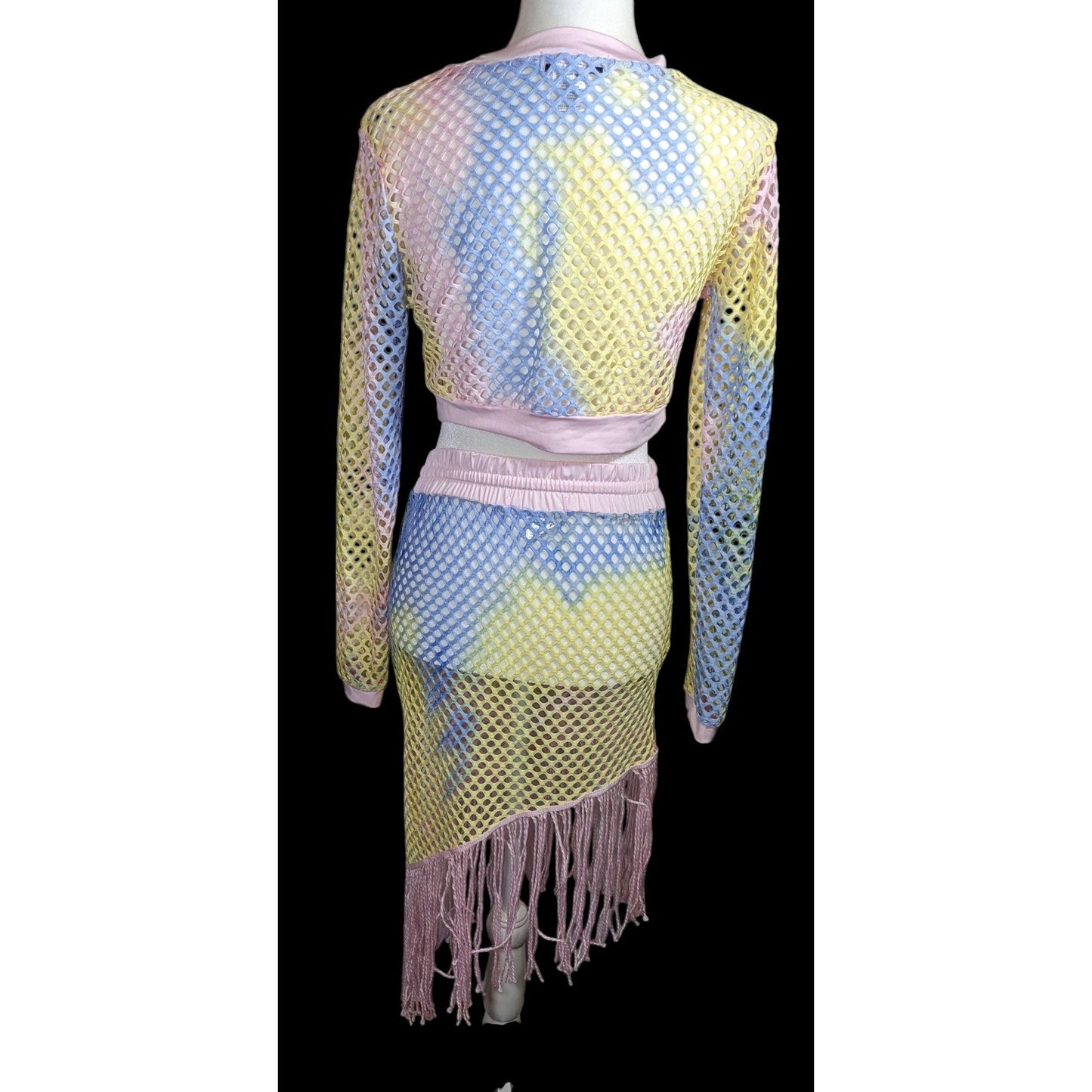 InGear Resort Mermaidcore Pastel Rainbow Two Piece Swim Cover Up