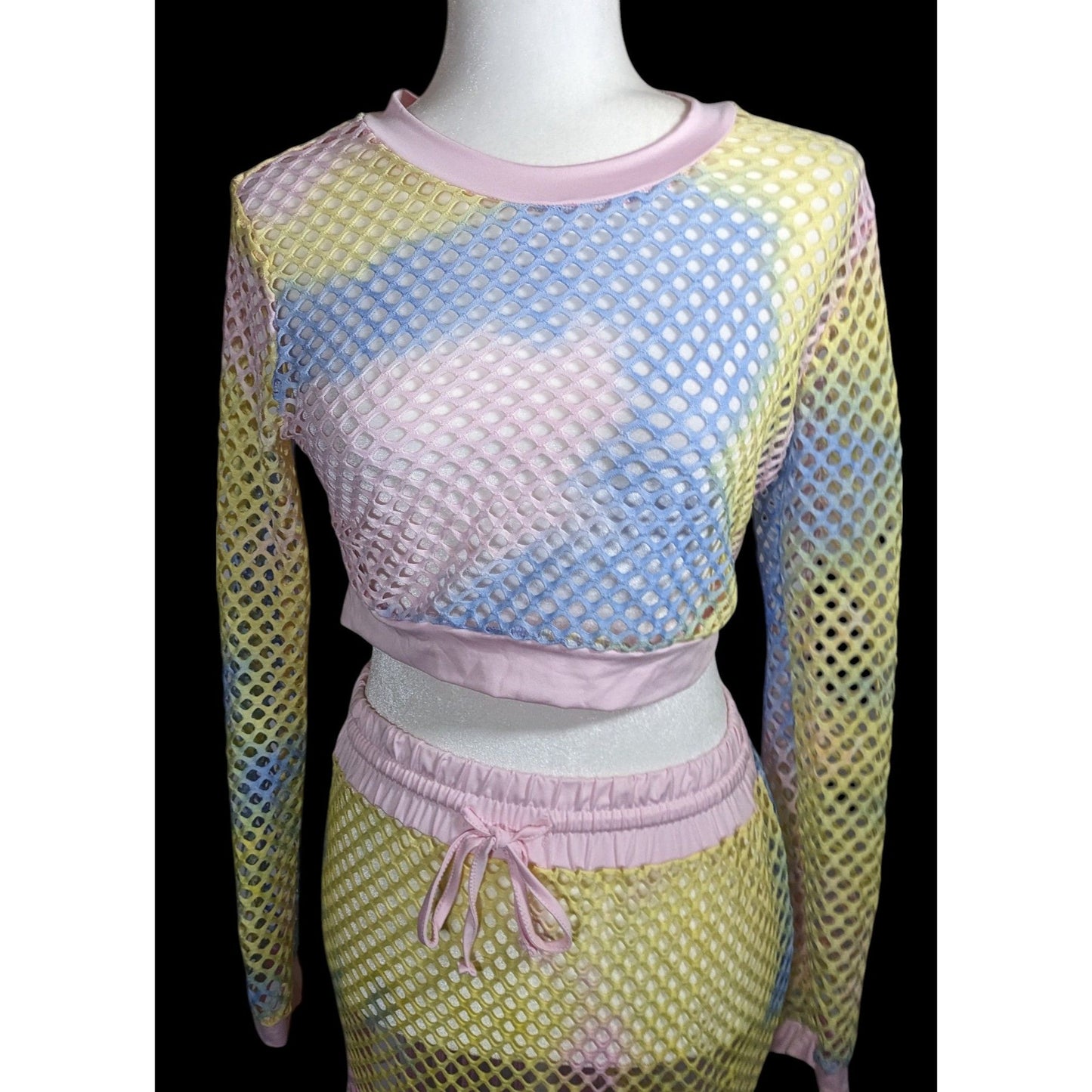 InGear Resort Mermaidcore Pastel Rainbow Two Piece Swim Cover Up