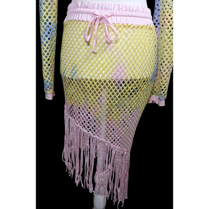 InGear Resort Mermaidcore Pastel Rainbow Two Piece Swim Cover Up