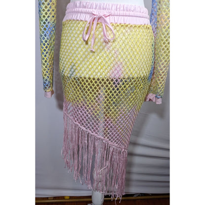 InGear Resort Mermaidcore Pastel Rainbow Two Piece Swim Cover Up