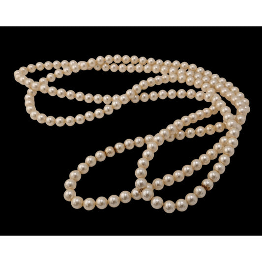 Vintage Faux Pearl Long Strand Necklace