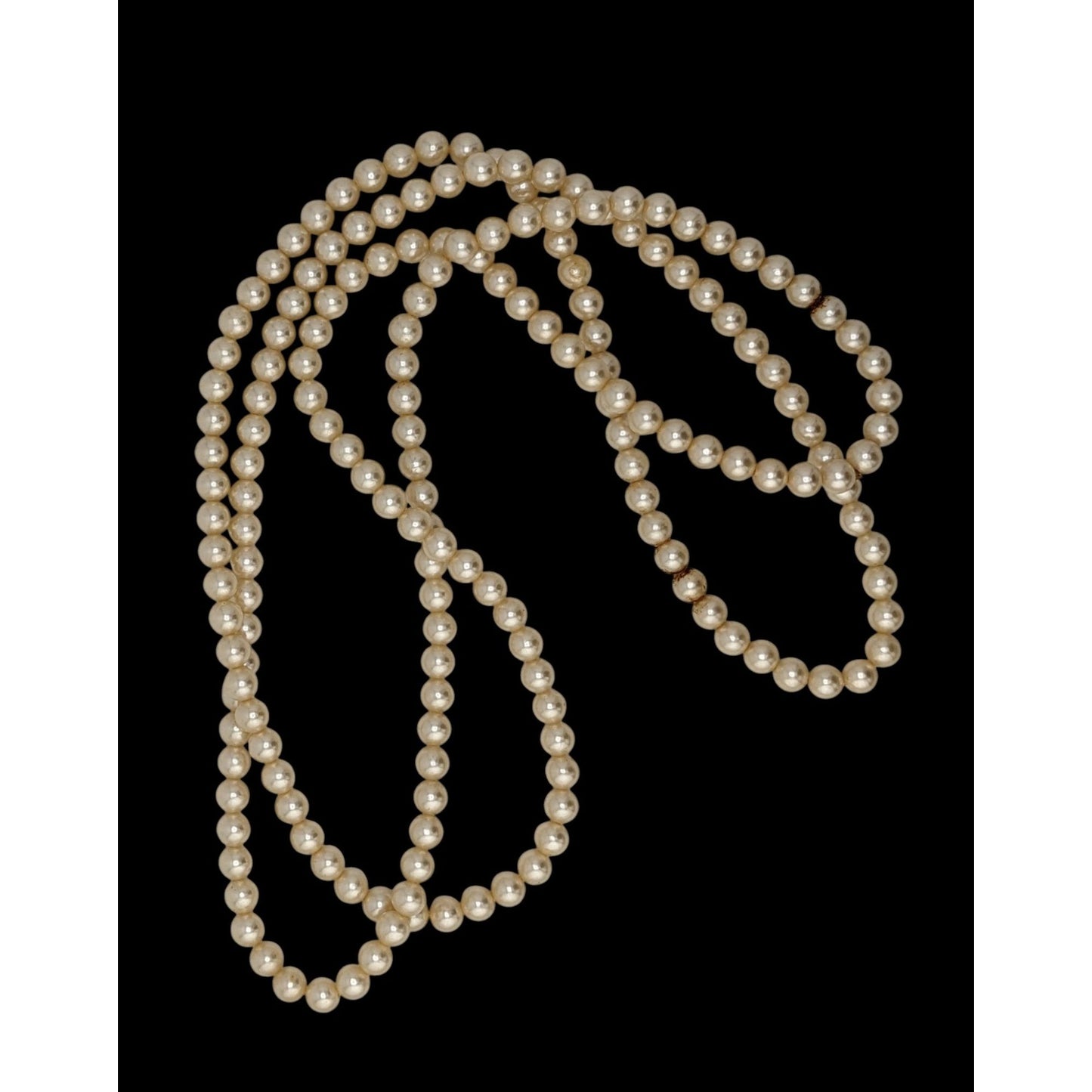 Vintage Faux Pearl Long Strand Necklace