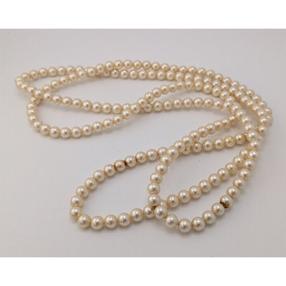 Vintage Faux Pearl Long Strand Necklace