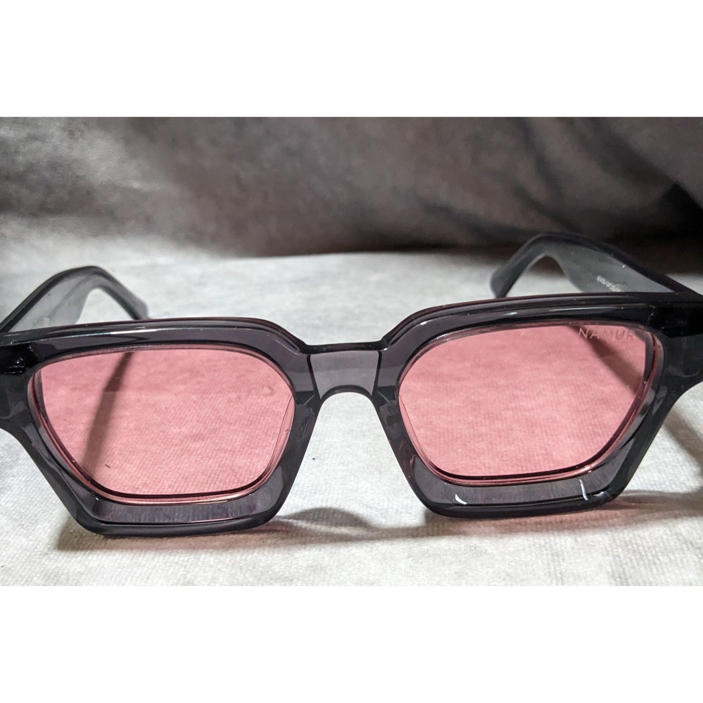 Namur Black And Pink Chunky Translucent Sunglasses