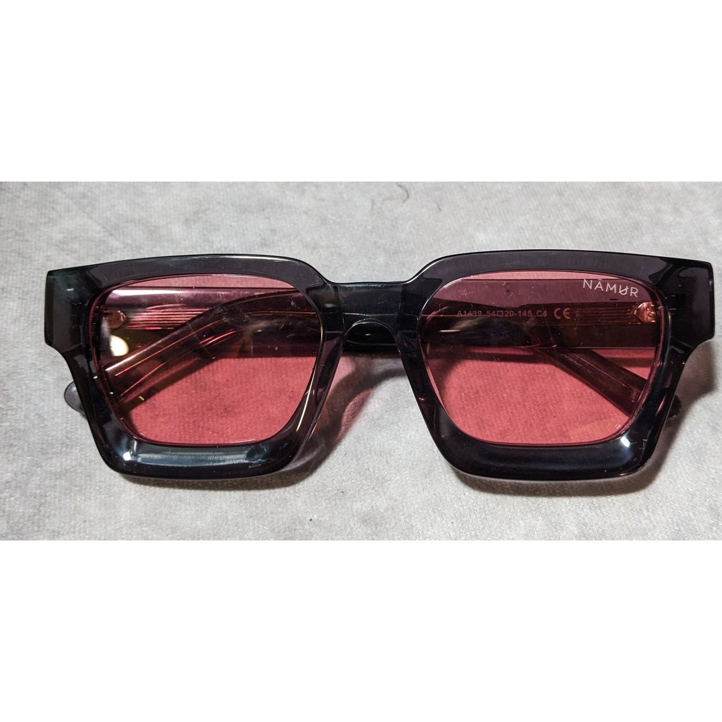 Namur Black And Pink Chunky Translucent Sunglasses