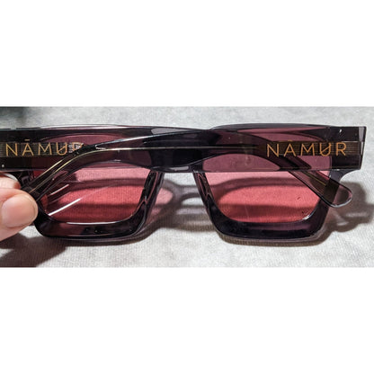 Namur Black And Pink Chunky Translucent Sunglasses