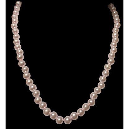 Coquette Pastel Pink Faux Pearl Necklace