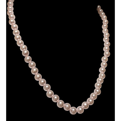 Coquette Pastel Pink Faux Pearl Necklace