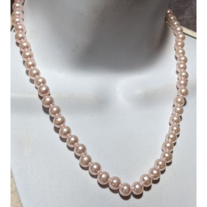 Coquette Pastel Pink Faux Pearl Necklace