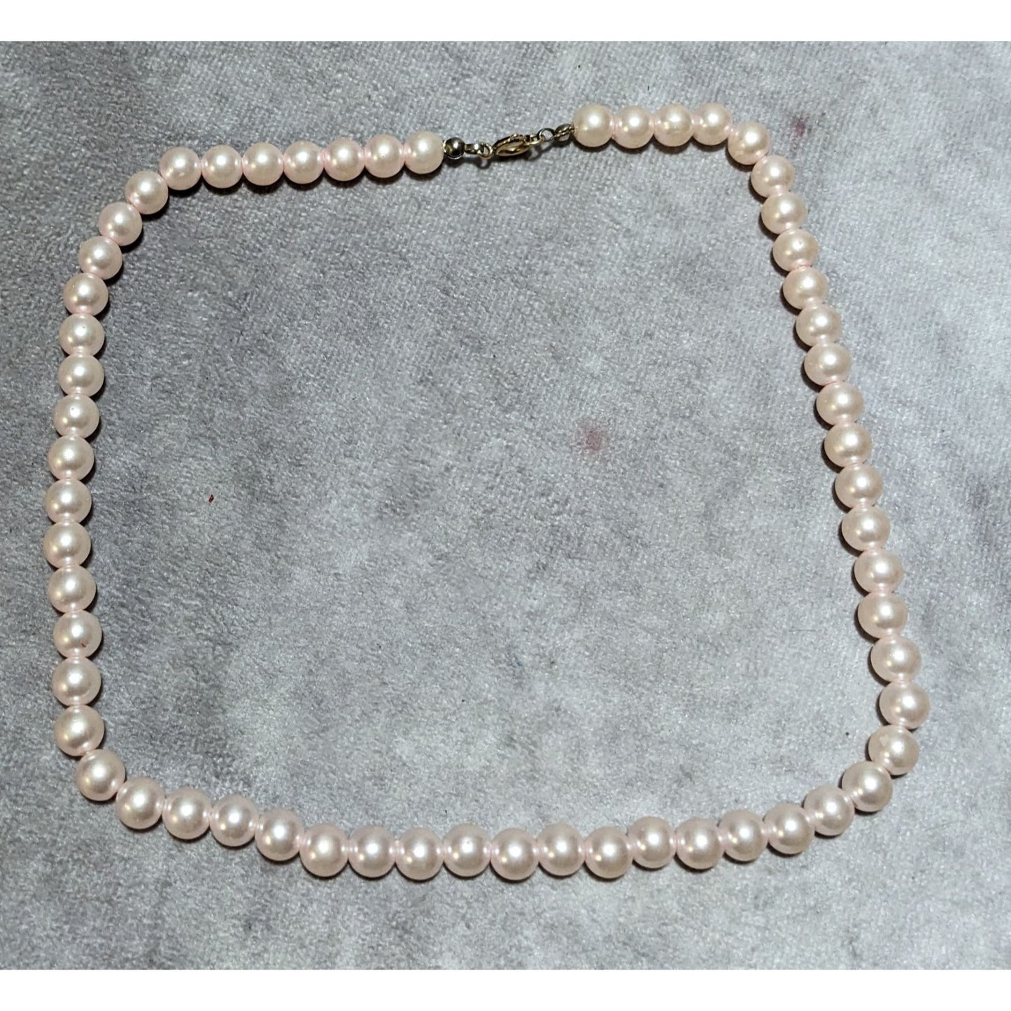 Coquette Pastel Pink Faux Pearl Necklace