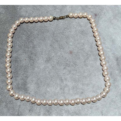 Coquette Pastel Pink Faux Pearl Necklace