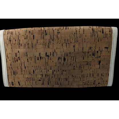 Preppy Lauren Ralph Lauren Cork & Faux Leather Clutch With Magnetic Closure Brown Lining