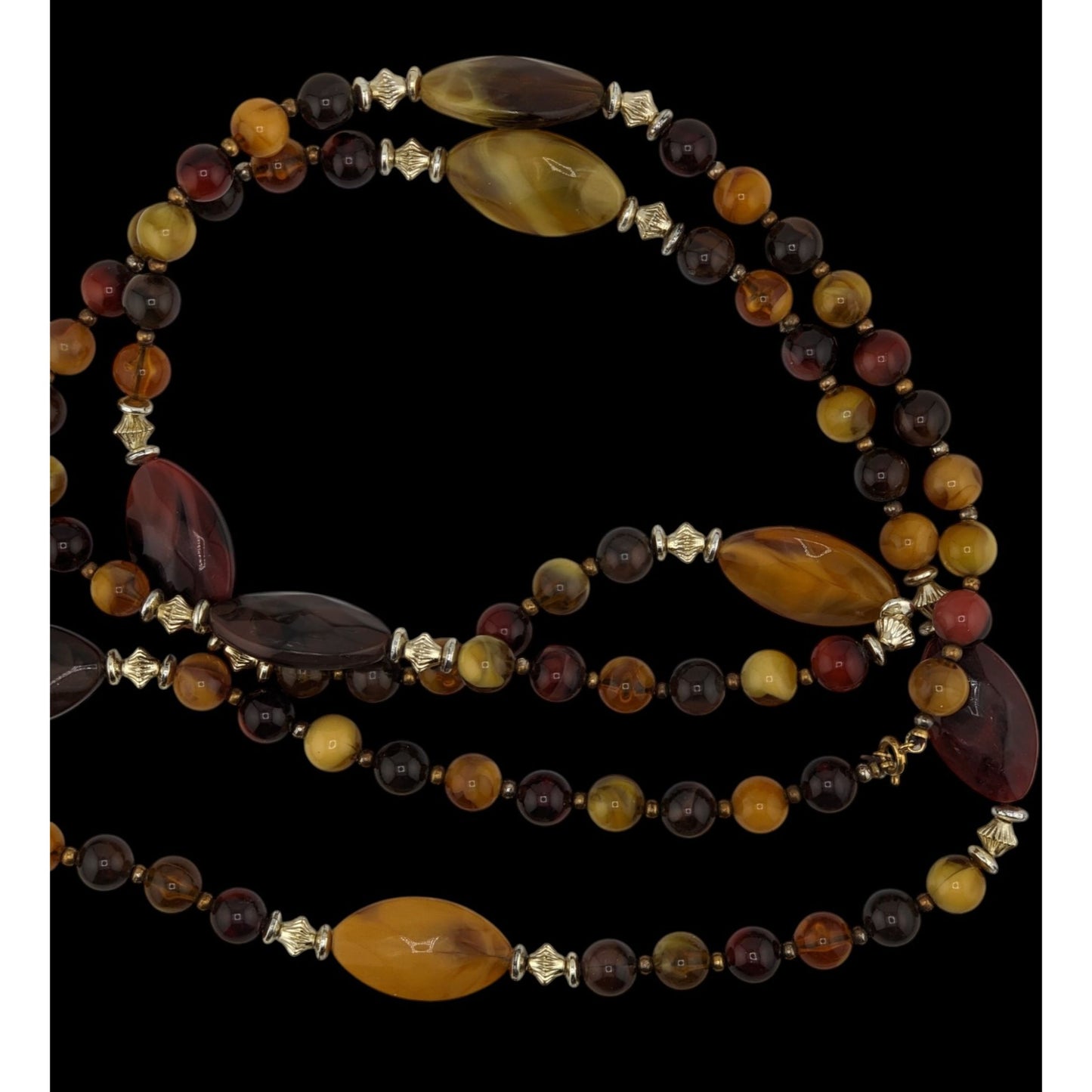 Vintage Bohemian Hippie Earth Tone Beaded Necklace