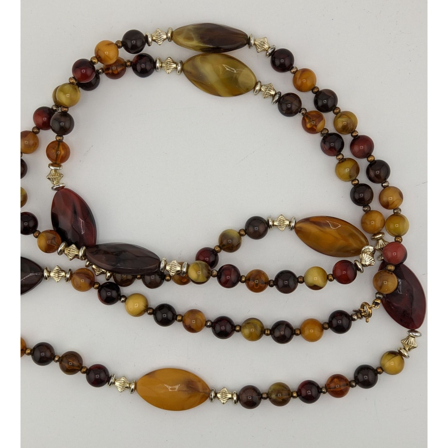 Vintage Bohemian Hippie Earth Tone Beaded Necklace