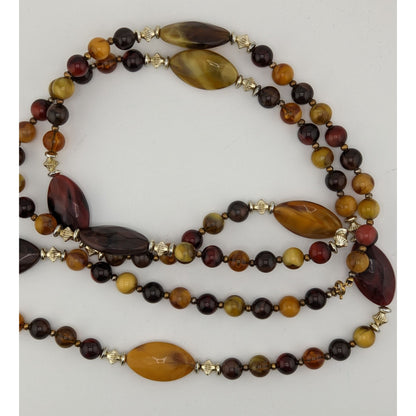 Vintage Bohemian Hippie Earth Tone Beaded Necklace