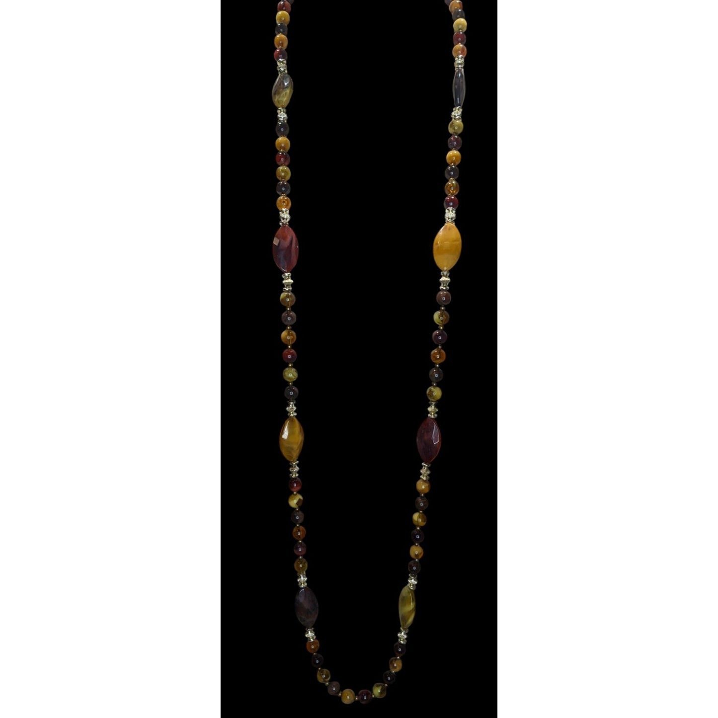 Vintage Bohemian Hippie Earth Tone Beaded Necklace