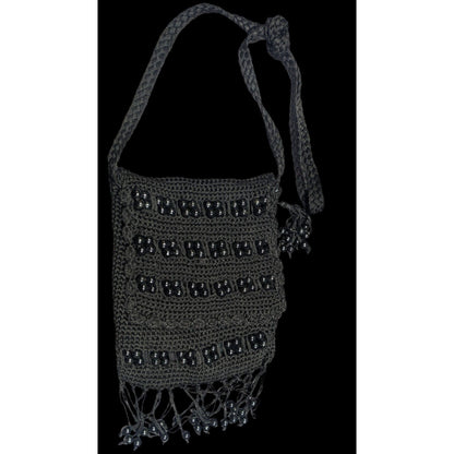 Chateau Boho Crochet And Beaded Crossbody Bag With Fringe