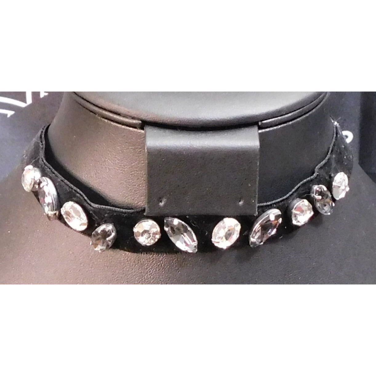 Glam Goth Hand Sewn Rhinestone Velvet Choker