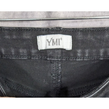 Upcycled 21 Pilots Hand-Painted YMI Black Flare Jeans With 21 Pilots-Inspired Art Size 9/29 Custom Frayed Hem