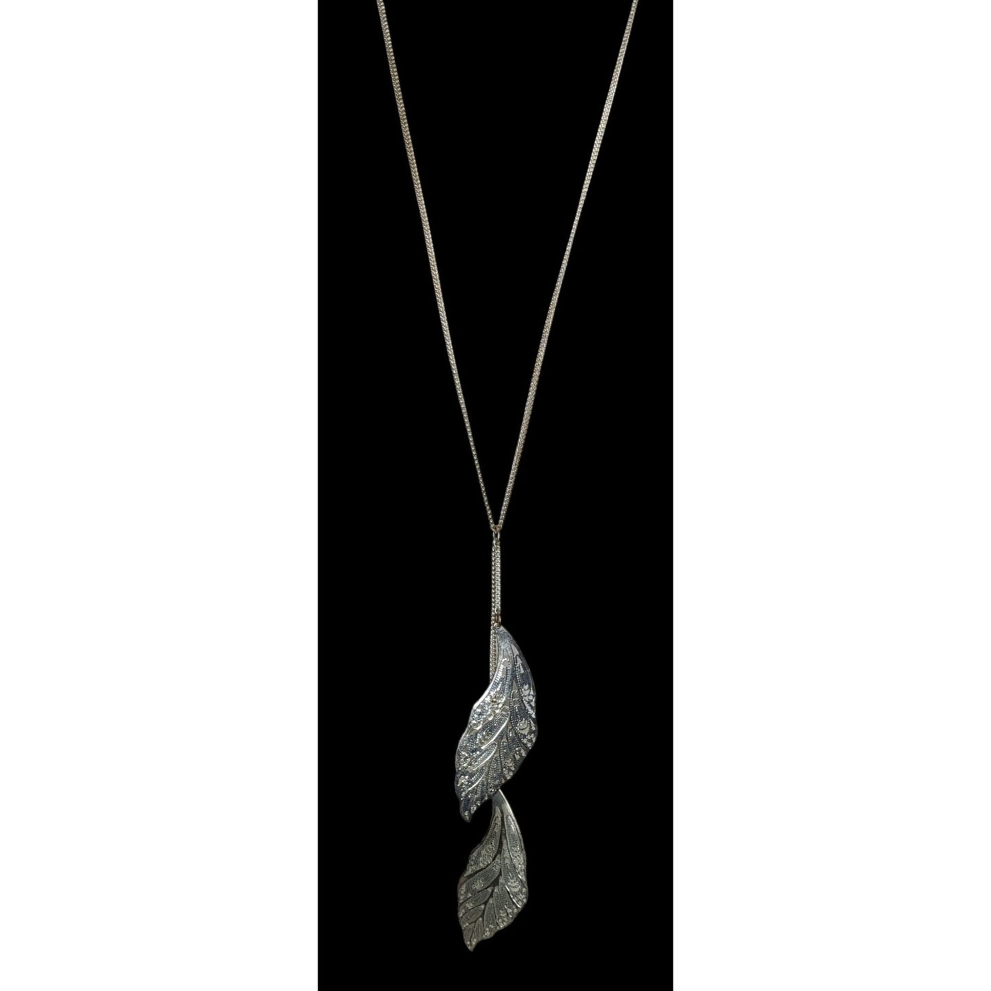 Fairycore Silver-Tone Leaf Pendant Necklace