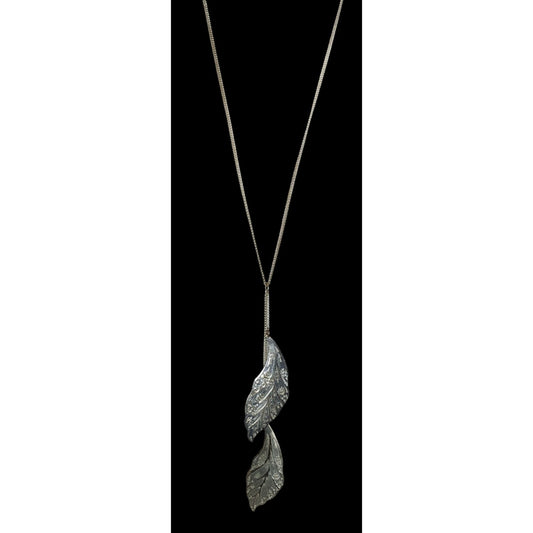 Fairycore Silver-Tone Leaf Pendant Necklace