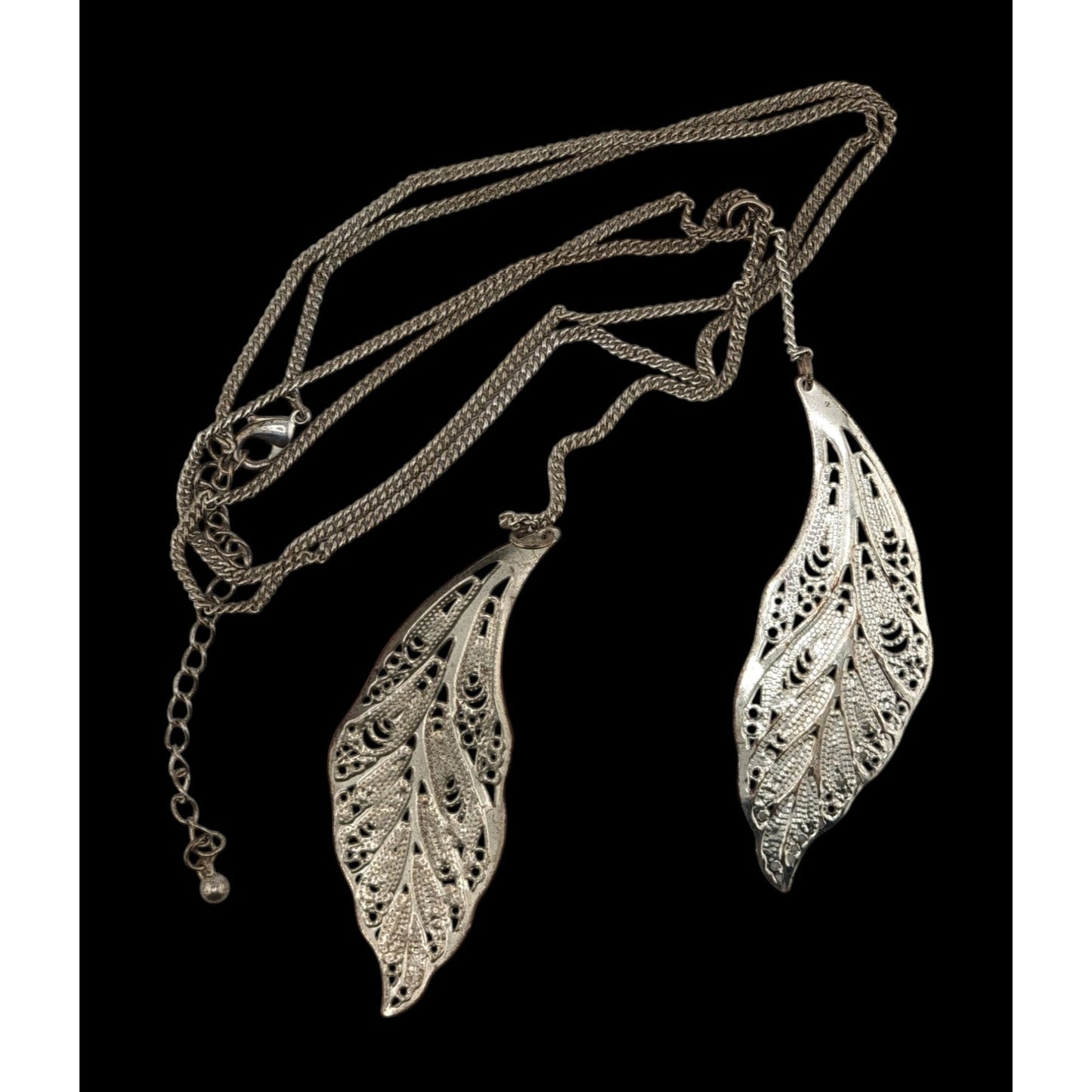 Fairycore Silver-Tone Leaf Pendant Necklace
