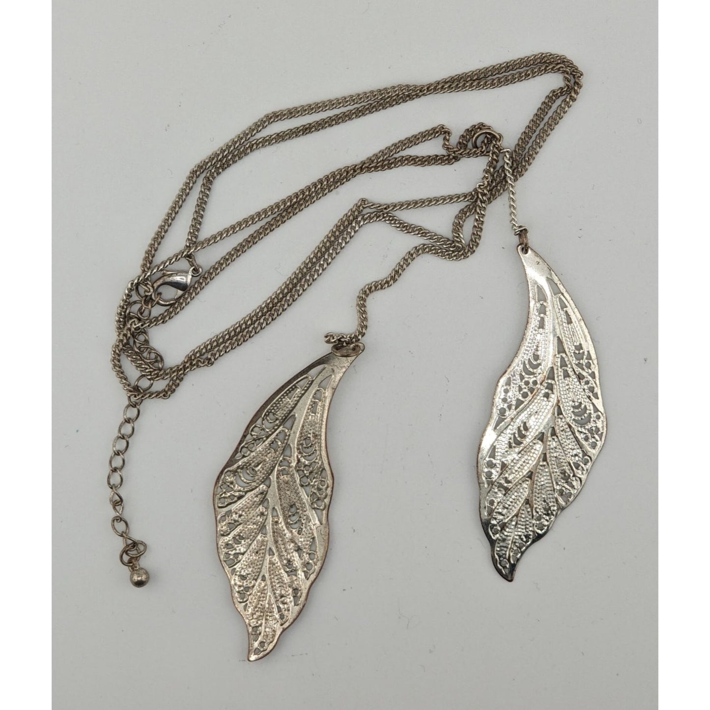 Fairycore Silver-Tone Leaf Pendant Necklace