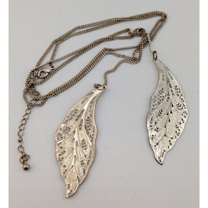 Fairycore Silver-Tone Leaf Pendant Necklace