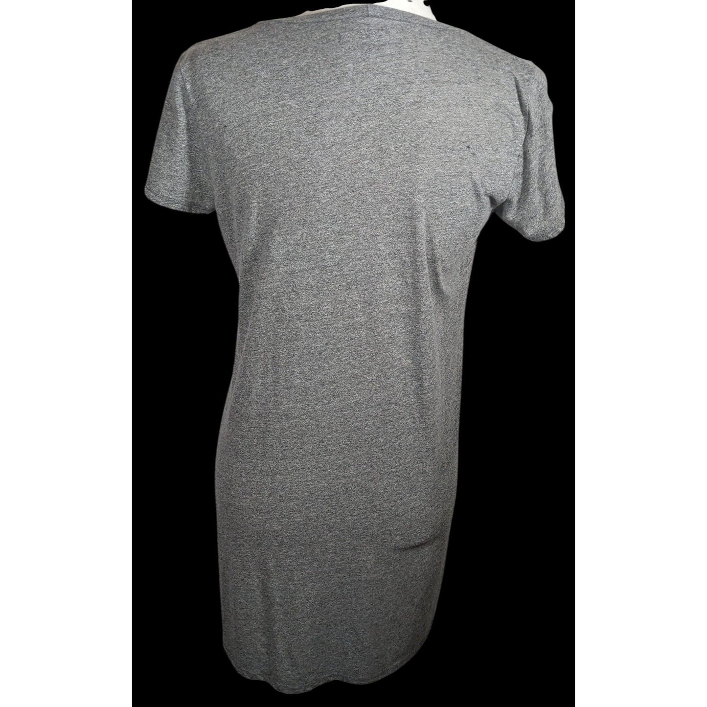 Lauren Mochi Beverly Hills Grey T-Shirt Dress With Red Floral Embroidery