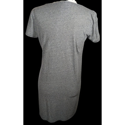 Lauren Mochi Beverly Hills Grey T-Shirt Dress With Red Floral Embroidery