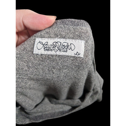 Lauren Mochi Beverly Hills Grey T-Shirt Dress With Red Floral Embroidery