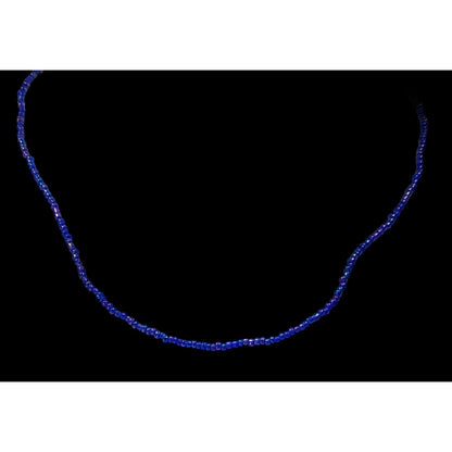 Handcrafted Iridescent Blue Seed Bead Necklace