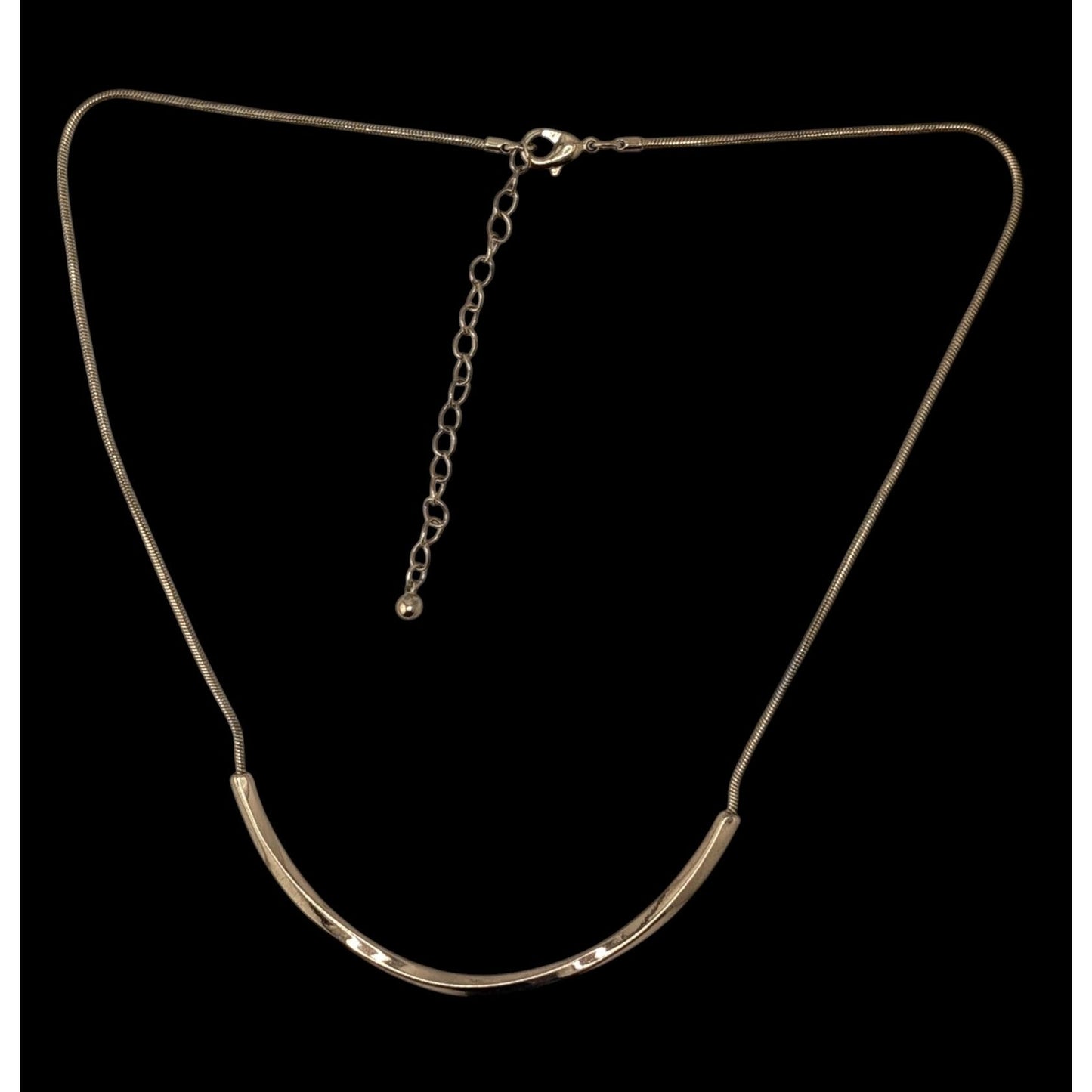 Minimalist Modern Classic Gold Curved Bar Snake Chain Necklace