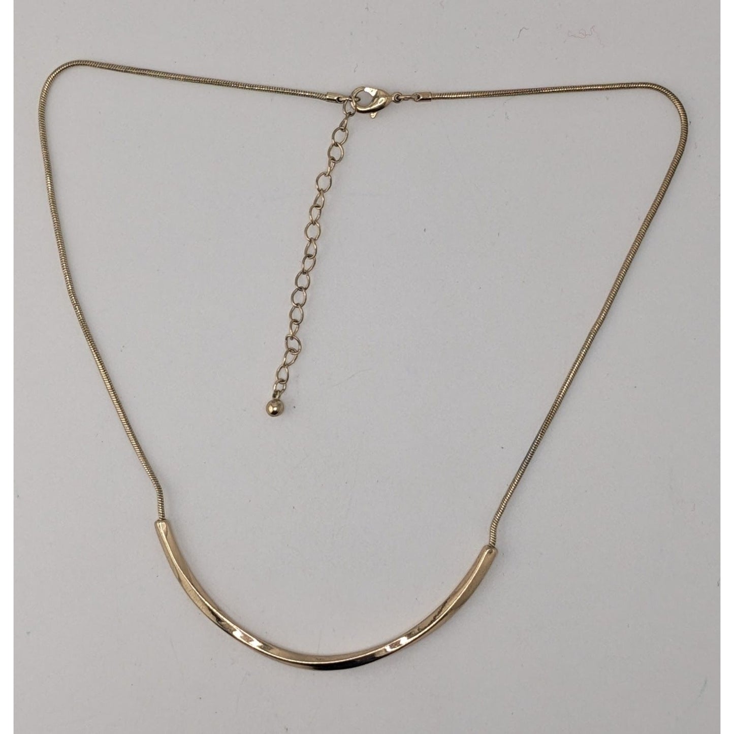 Minimalist Modern Classic Gold Curved Bar Snake Chain Necklace