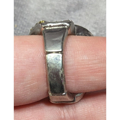 Abstract Floral Swirl Rhinestone Glam Silver Tone Stretch Ring