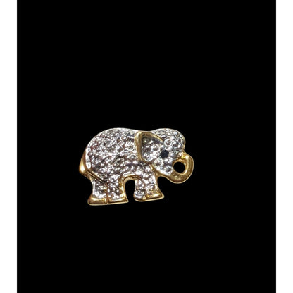 Minimalist Silver And Gold Tone Elephant Lapel Pin