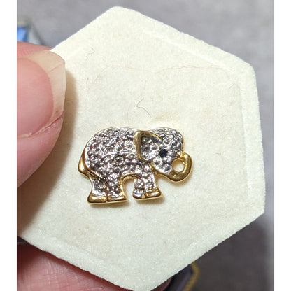 Minimalist Silver And Gold Tone Elephant Lapel Pin