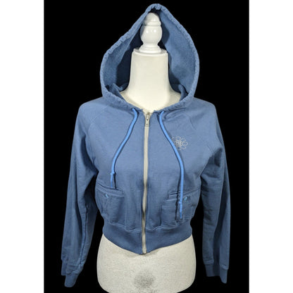 OK Kiko Blue Hooded Track Jacket With Pockets Size Medium