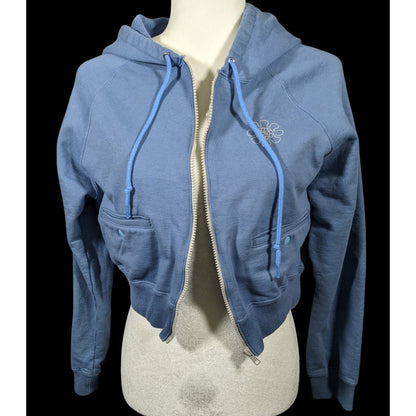 OK Kiko Blue Hooded Track Jacket With Pockets Size Medium